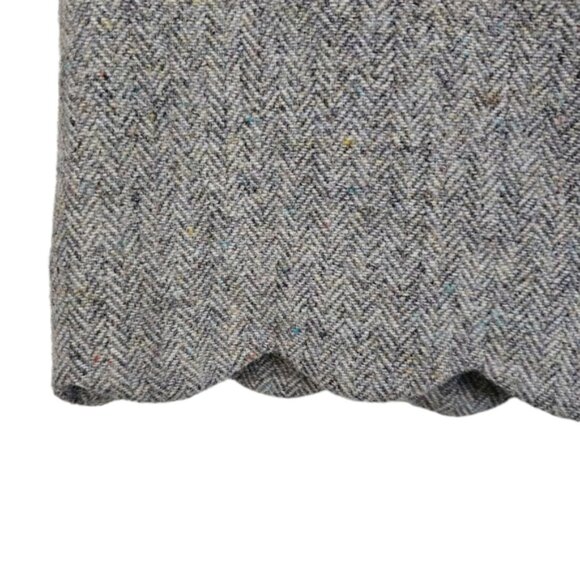 Talbots Grey Wool Tweed Herringbone Mini Skirt Size 6 - Picture 3 of 11